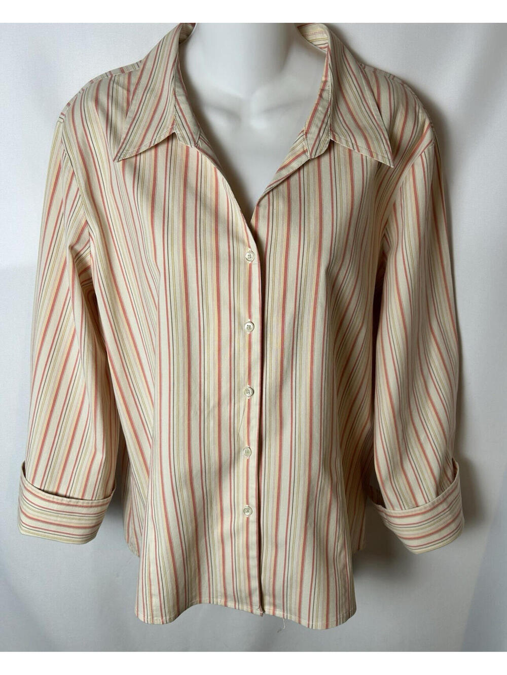 Merona Striped Long Sleeve Blouse. Size XL.   NWOT